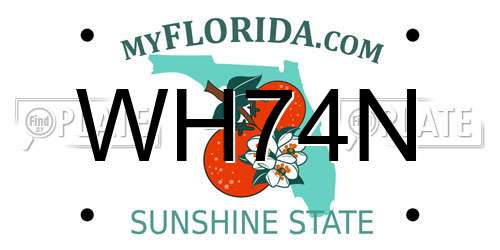 WH74N Florida License Plate