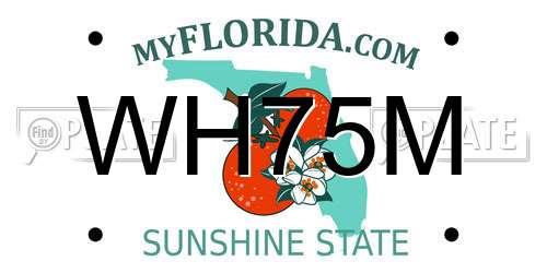 WH75M Florida License Plate