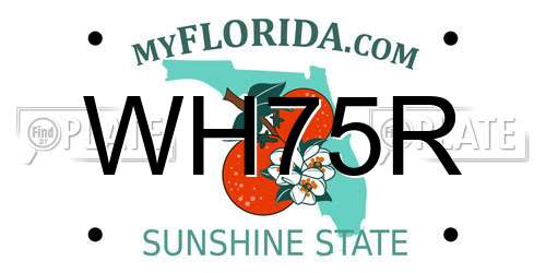 WH75R Florida License Plate