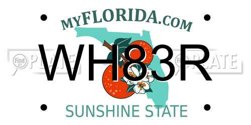 WH83R Florida License Plate