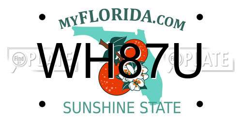 WH87U Florida License Plate