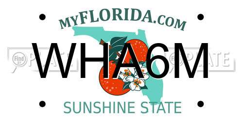 WHA6M Florida License Plate