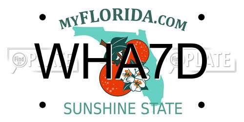 WHA7D Florida License Plate