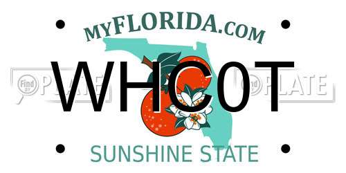 WHC0T Florida License Plate