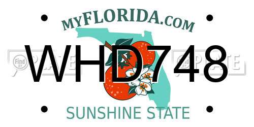 WHD748 Florida License Plate