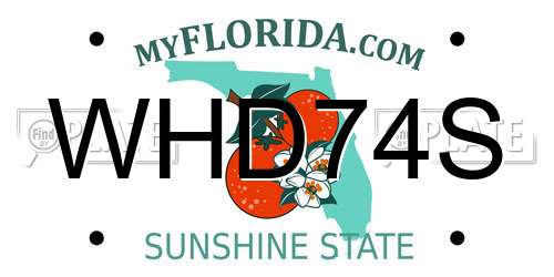 WHD74S Florida License Plate