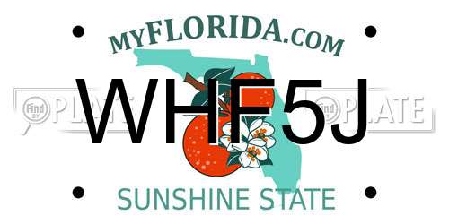 WHF5J Florida License Plate