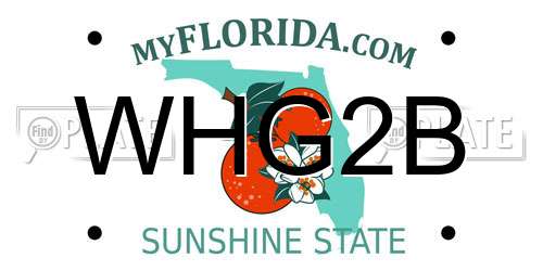 WHG2B Florida License Plate