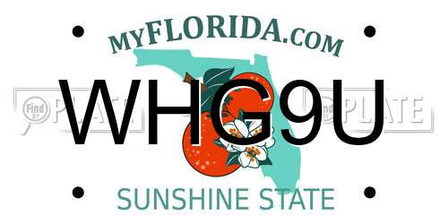 WHG9U Florida License Plate
