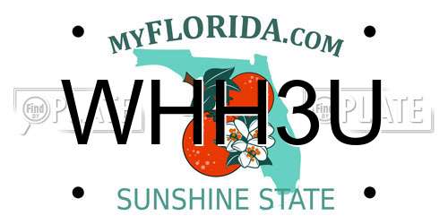 WHH3U Florida License Plate