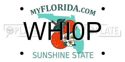 WHI0P Florida License Plate