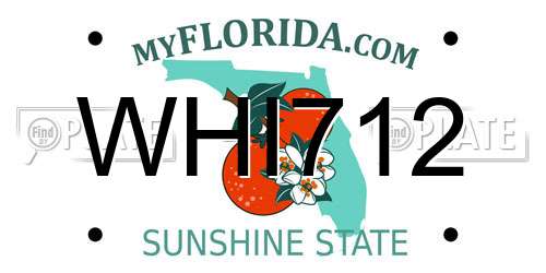 WHI712 Florida License Plate