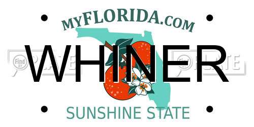 WHINER Florida License Plate