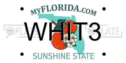 WHIT3 Florida License Plate