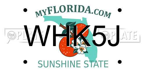 WHK5J Florida License Plate
