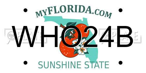 WHO24B Florida License Plate