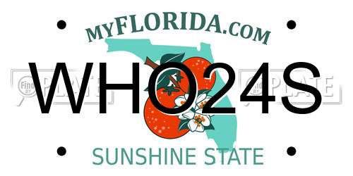 WHO24S Florida License Plate