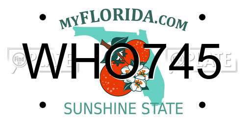 WHO745 Florida License Plate