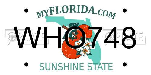 WHO748 Florida License Plate
