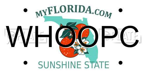 WHOOPC Florida License Plate