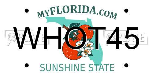 WHOT45 Florida License Plate