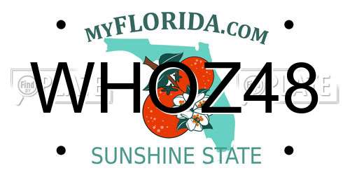 WHOZ48 Florida License Plate