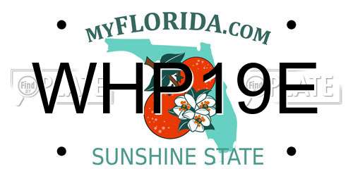 WHP19E Florida License Plate