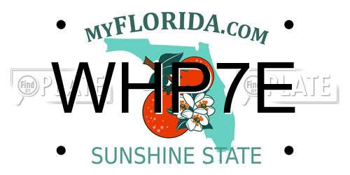 WHP7E Florida License Plate