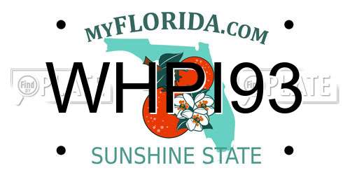 WHPI93 Florida License Plate