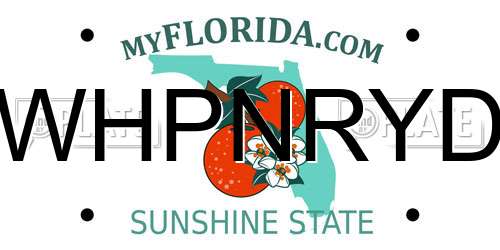 WHPNRYD Florida License Plate