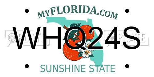 WHQ24S Florida License Plate