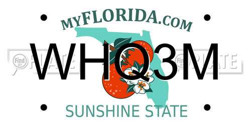 WHQ3M Florida License Plate