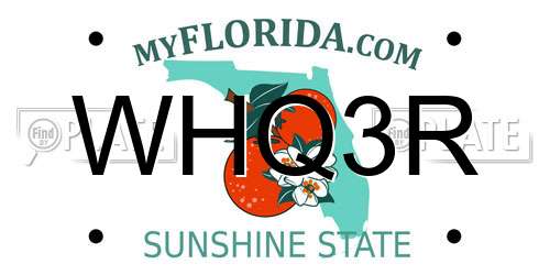 WHQ3R Florida License Plate