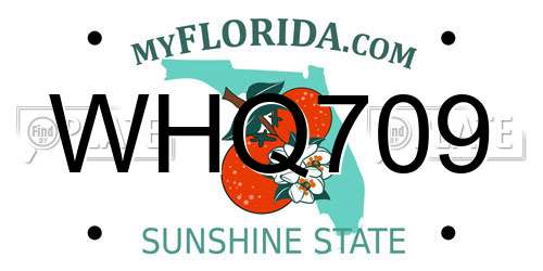 WHQ709 Florida License Plate