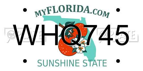 WHQ745 Florida License Plate
