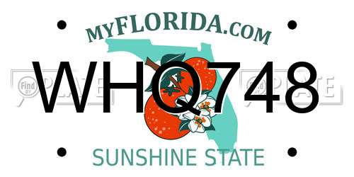 WHQ748 Florida License Plate