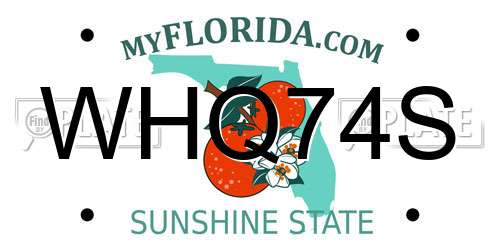 WHQ74S Florida License Plate