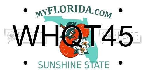 WHQT45 Florida License Plate