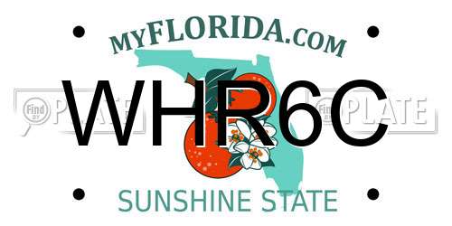 WHR6C Florida License Plate