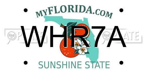 WHR7A Florida License Plate