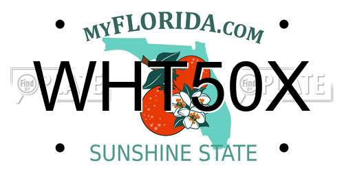 WHT50X Florida License Plate