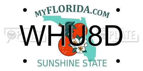 WHU8D Florida License Plate