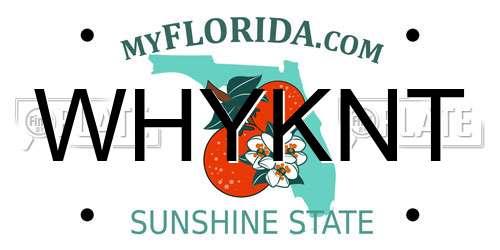 WHYKNT Florida License Plate