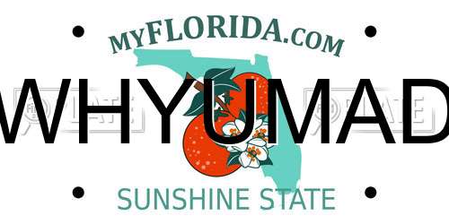 WHYUMAD Florida License Plate