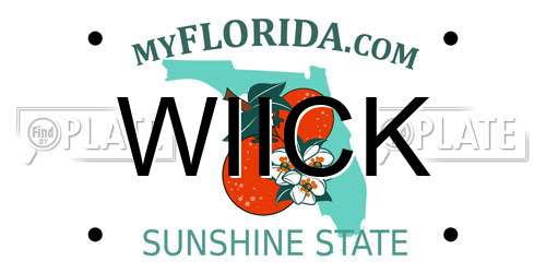 WIICK Florida License Plate