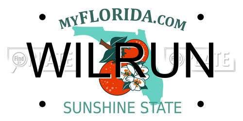WILRUN Florida License Plate