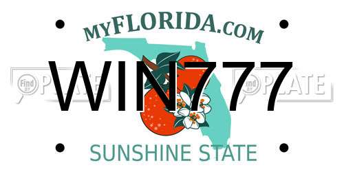 WIN777 Florida License Plate