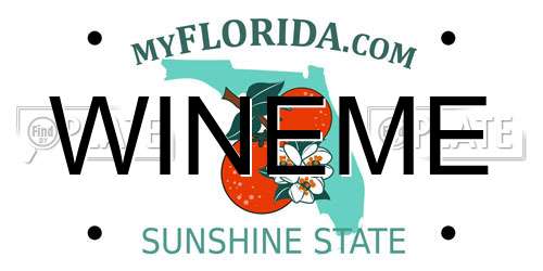 WINEME Florida License Plate