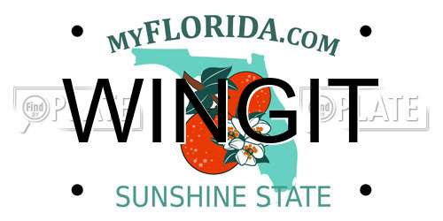 WINGIT Florida License Plate