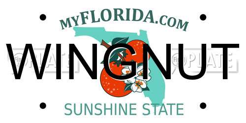 WINGNUT Florida License Plate